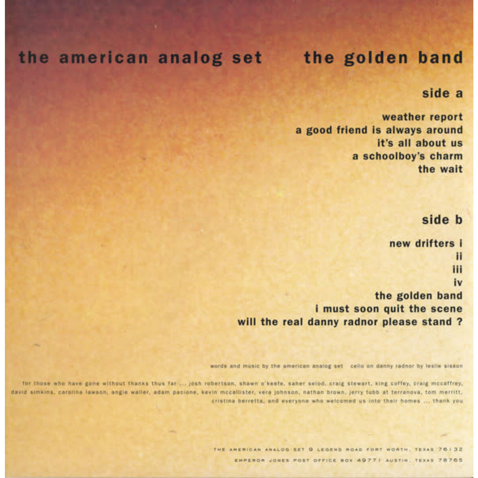 American Analog Set - The Golden Band (LP) [1999] {VG+/VG+}