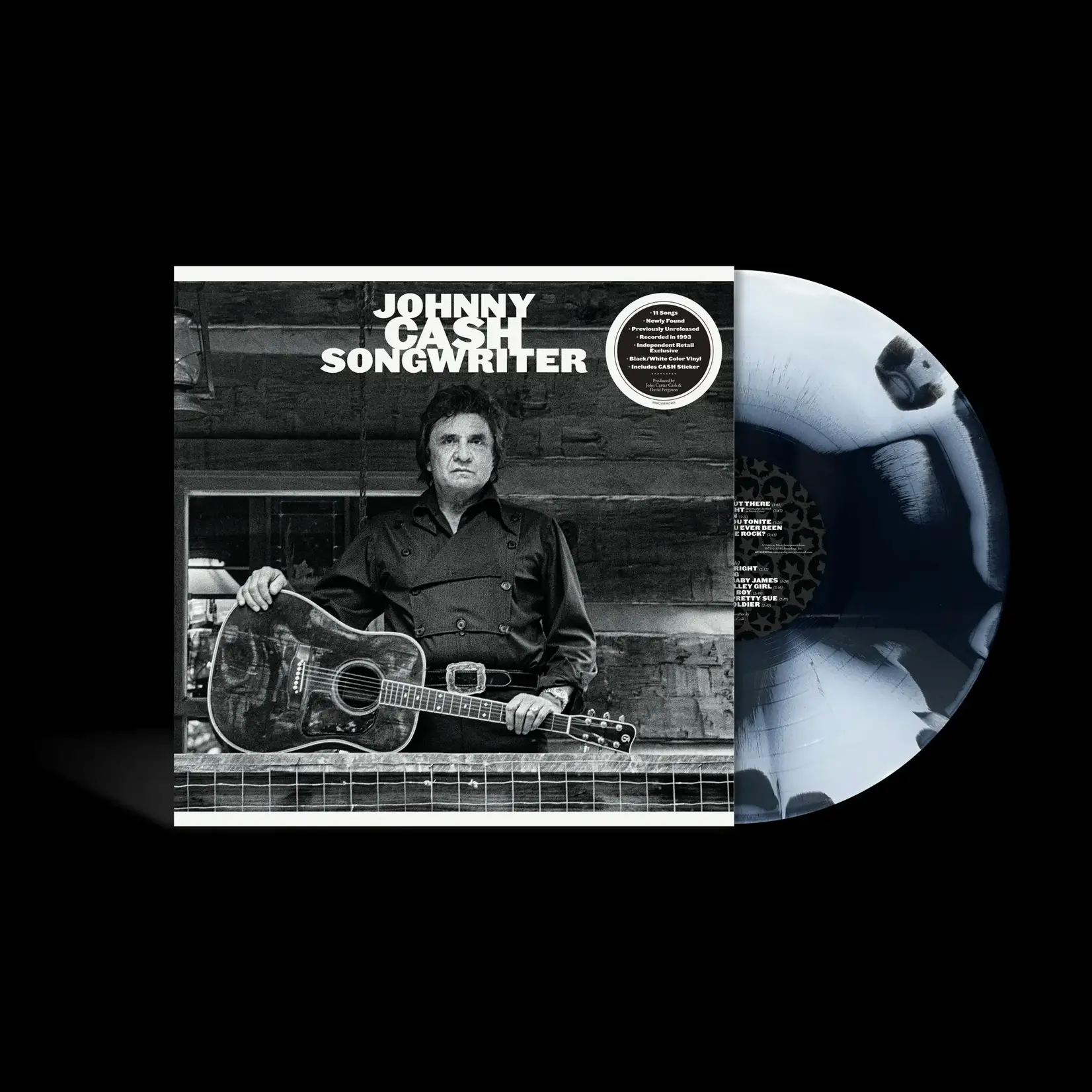 American PRE-ORDER Johnny Cash - Songwriter (LP) [White/Black]