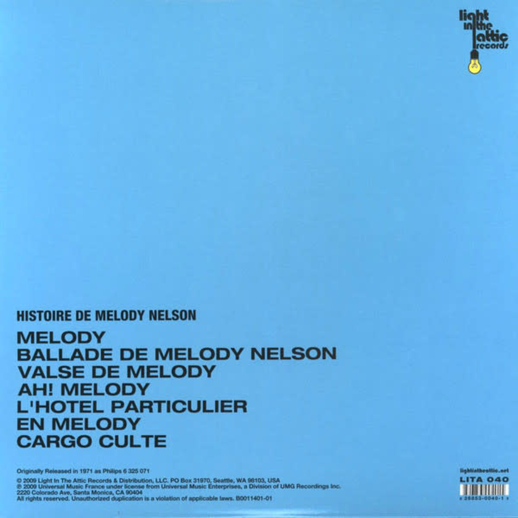 Serge Gainsbourg - Histoire De Melody Nelson (LP)