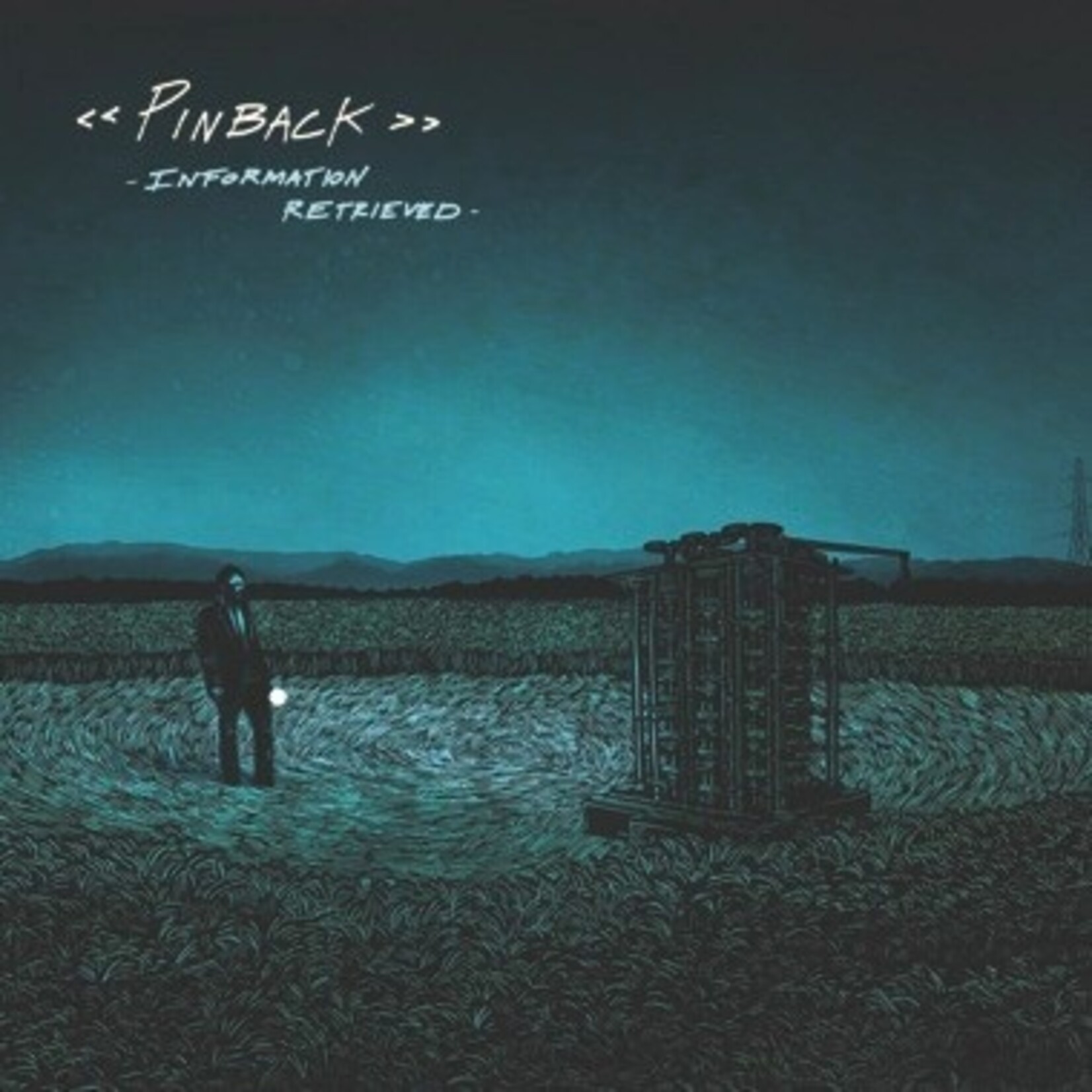 Temporary Residence Pinback - Information Retrieved (LP) [Dark Blue]