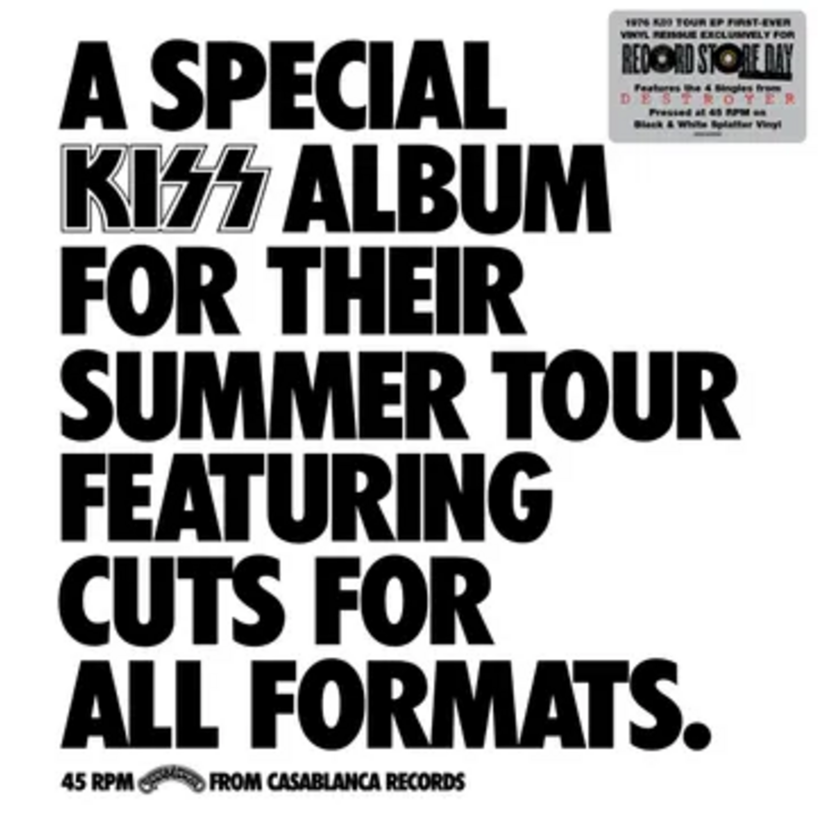 Record Store Day 2026 RSD2026 | KISS - Special KISS Tour (LP) [Black/White Splatter]