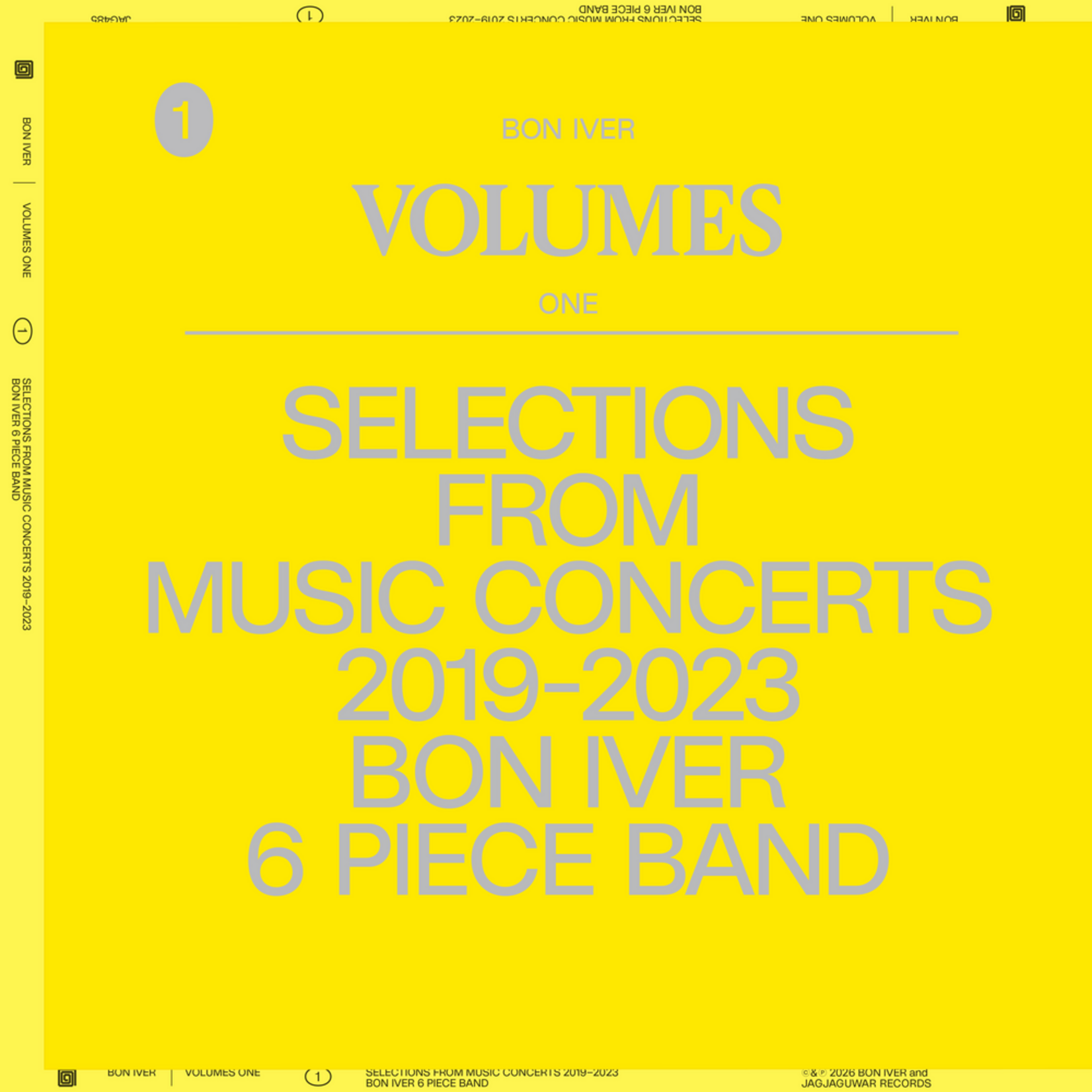 Jagjaguwar Bon Iver - VOLUMES: ONE "SELECTIONS FROM MUSIC CONCERTS 2019-2023 BON IVER 6 PIECE BAND" (LP)