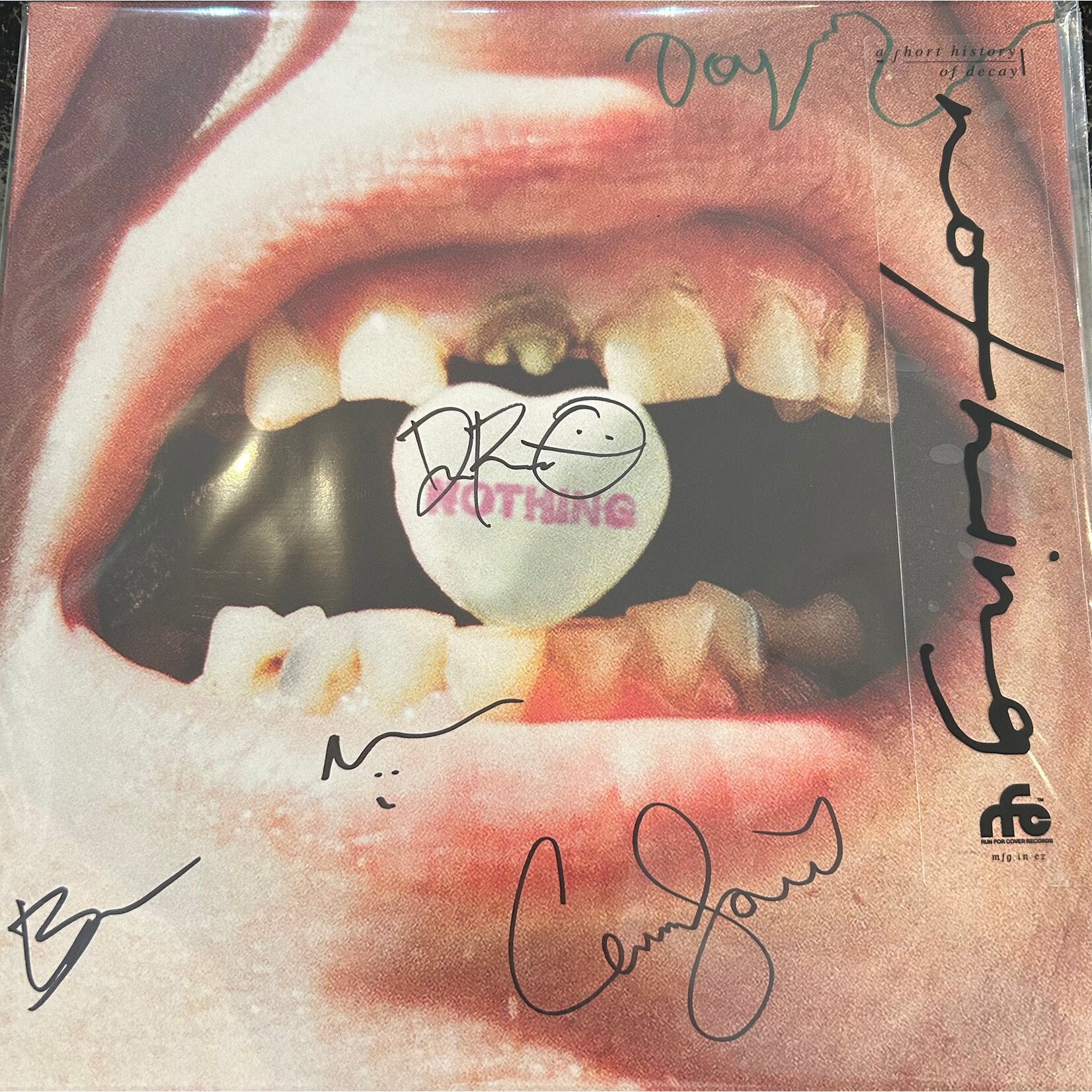 Run For Cover Nothing - a short history of decay (LP) [SIGNED X-Ray Smoke]