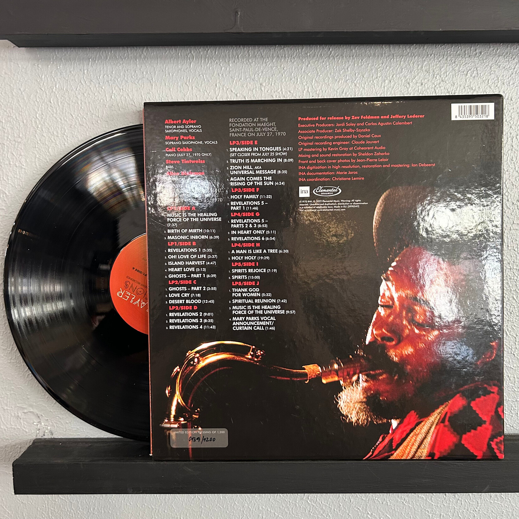 Record Store Day 2008-2025 Albert Ayler - Revelations: The Complete ORTF 1970 Fondation Maeght Recordings (5LP) {VG+/VG+}