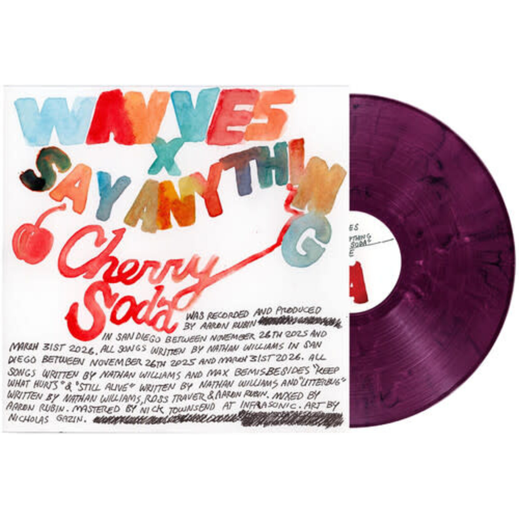 PRE-ORDER 10/30/26 | Wavves x Say Anything - Cherry Soda (LP) [Eco Purple/Pink]
