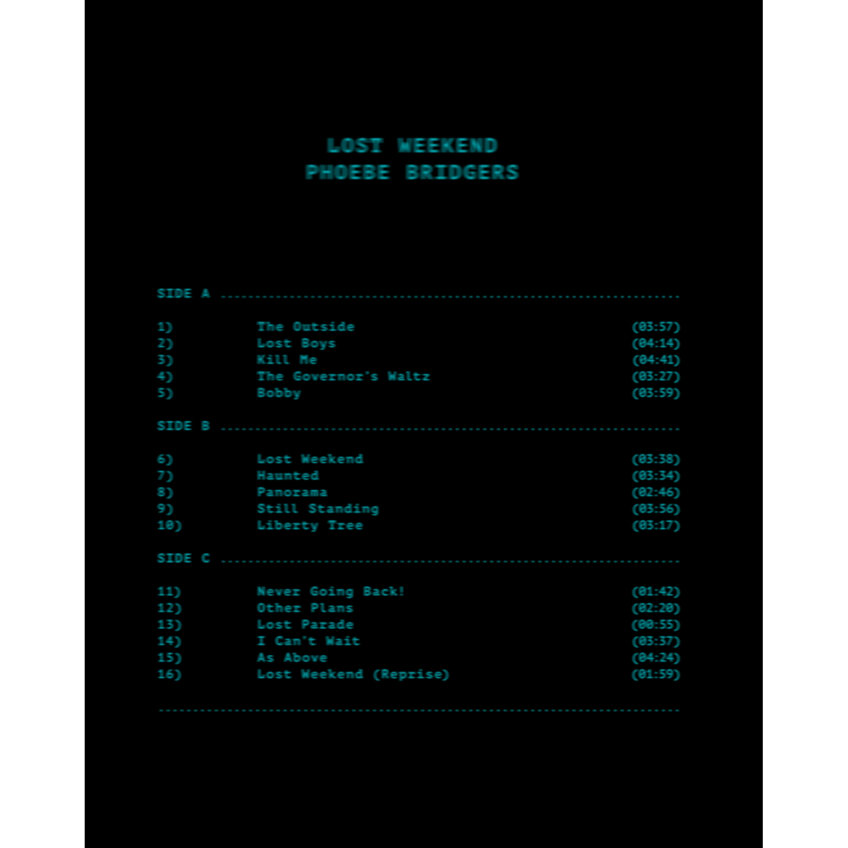 Dead Oceans PRE-ORDER 08/14/26 | Phoebe Bridgers - Lost Weekend (2LP) [Rogue Planet]