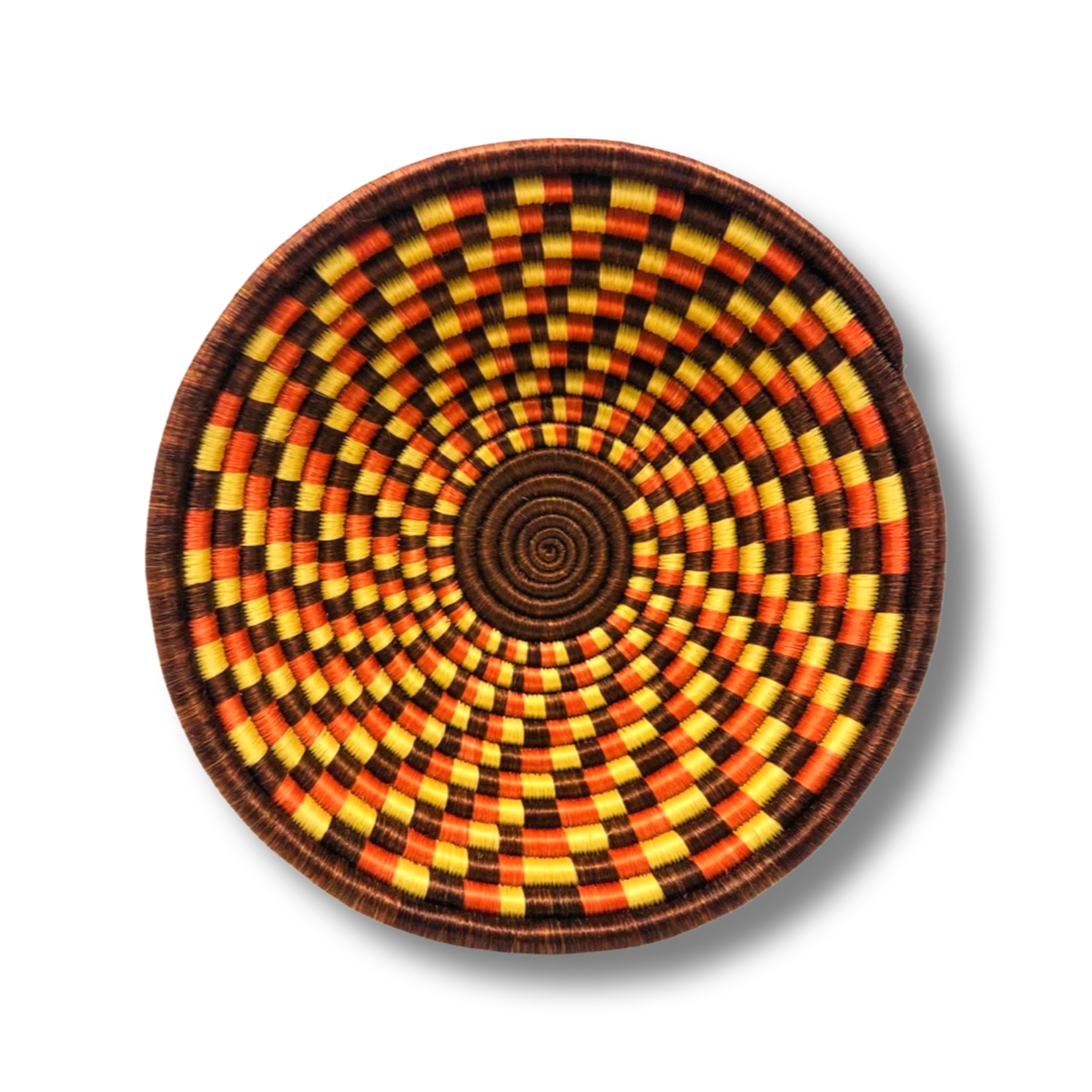 SMALL ORANGE AND BROWN BASKET