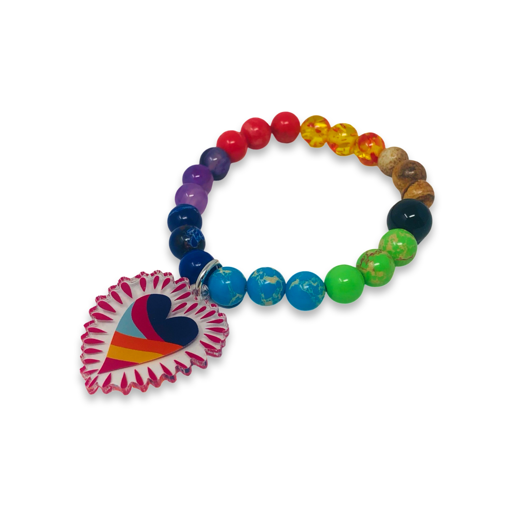 Rainbow Heart Friendship Bracelet