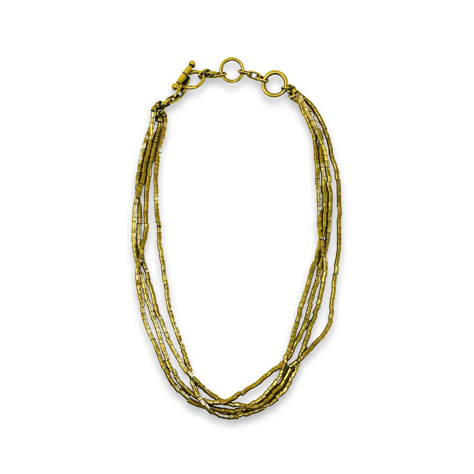 NECK SM CUT BEAD 4 STR GRNGOLD