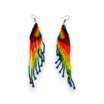 SWAHILI IMPORTS LONG RAINBOW  BEADED EARRINGS