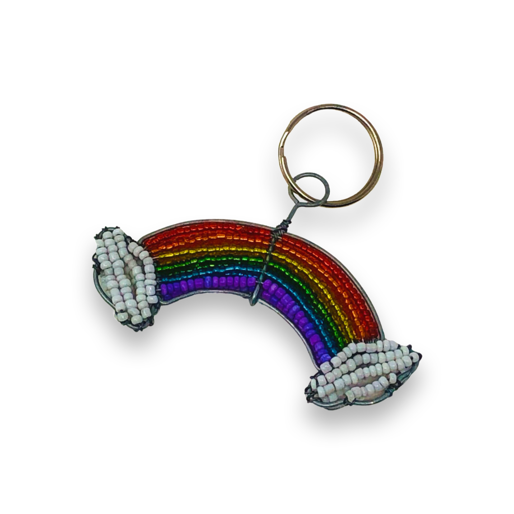 SWAHILI IMPORTS RAINBOW BEADED KEYRING