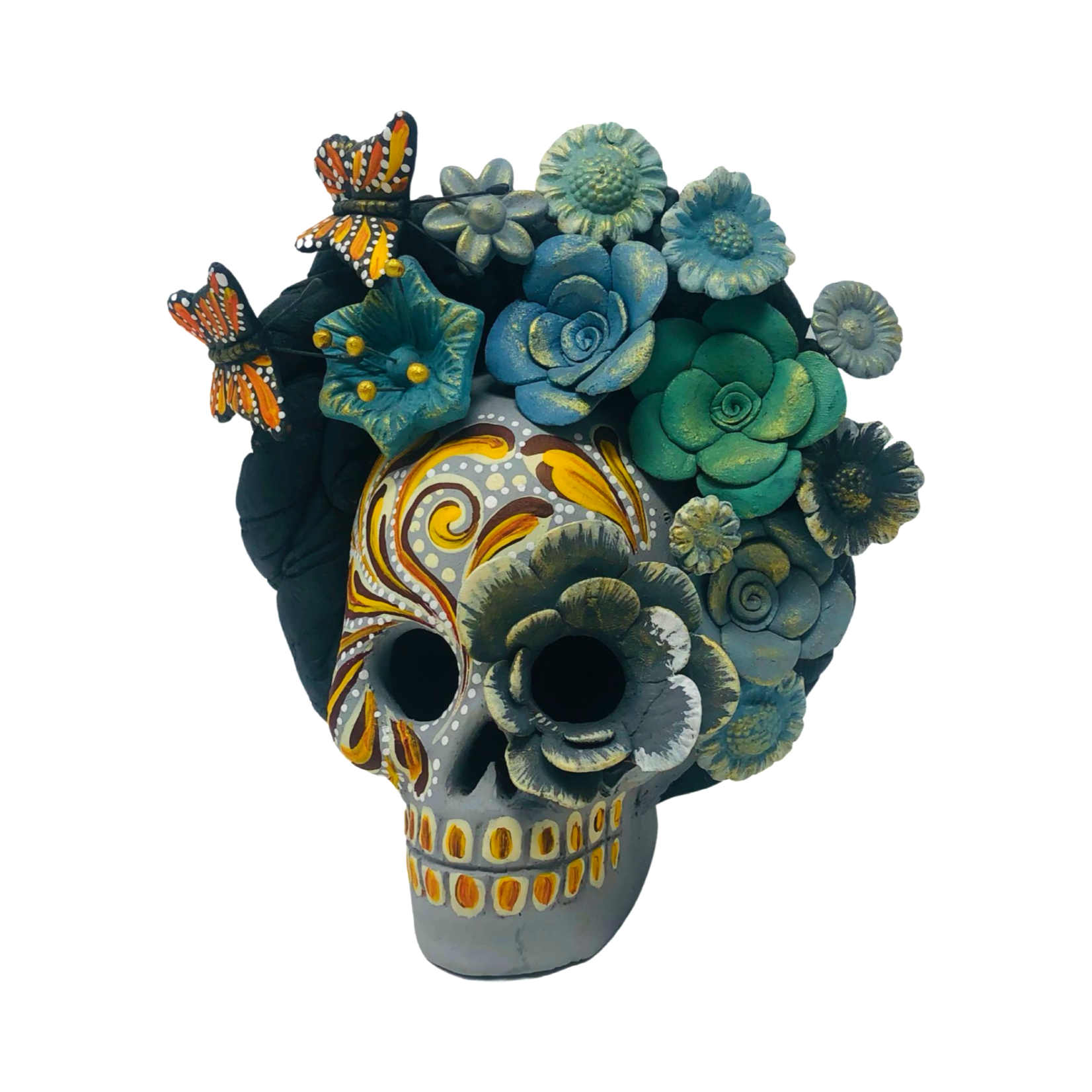 MANOS CON ARTE CALAVERA (skull) WITH FLOWERS