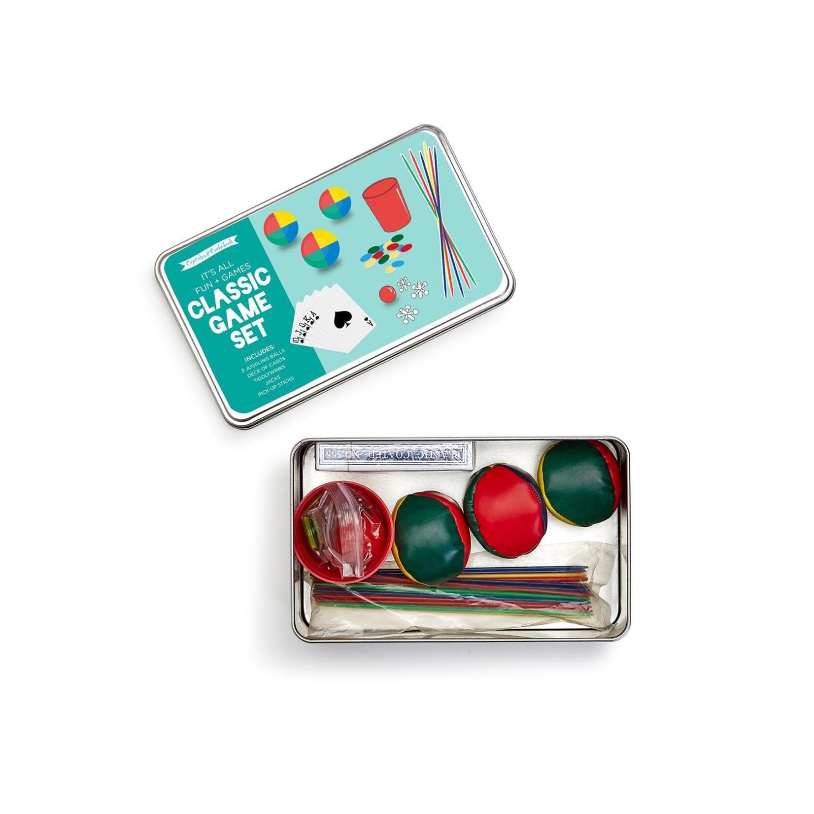 FUN AND GAMES KIT IN TIN STORAGE BOX