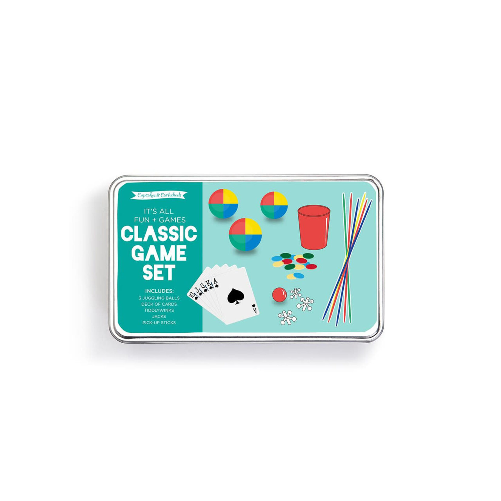 FUN AND GAMES KIT IN TIN STORAGE BOX