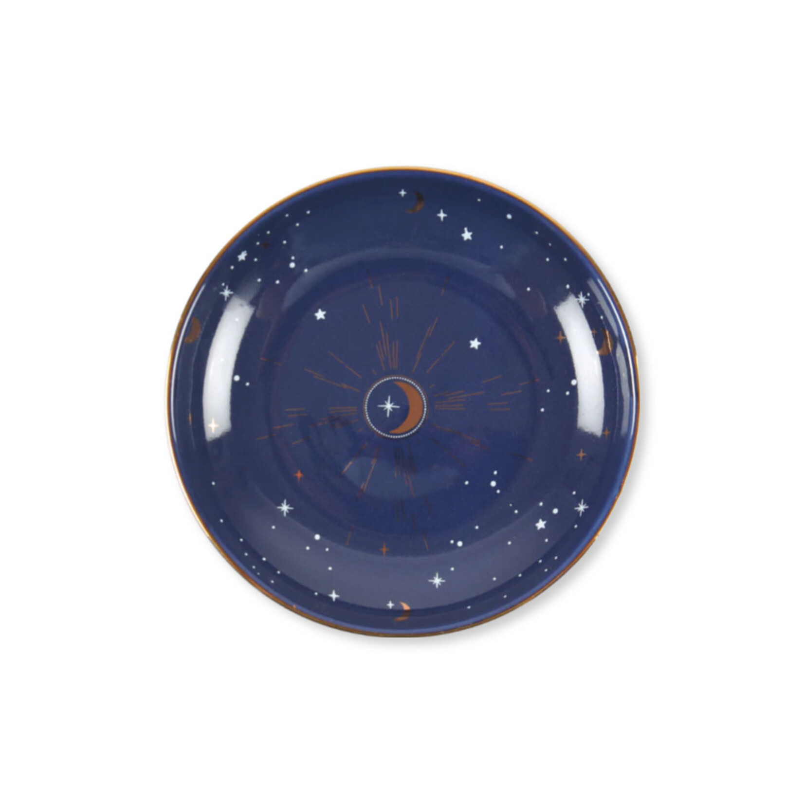 PACIFIC TRADING BLUE CRESENT MOON TRINKET DISH