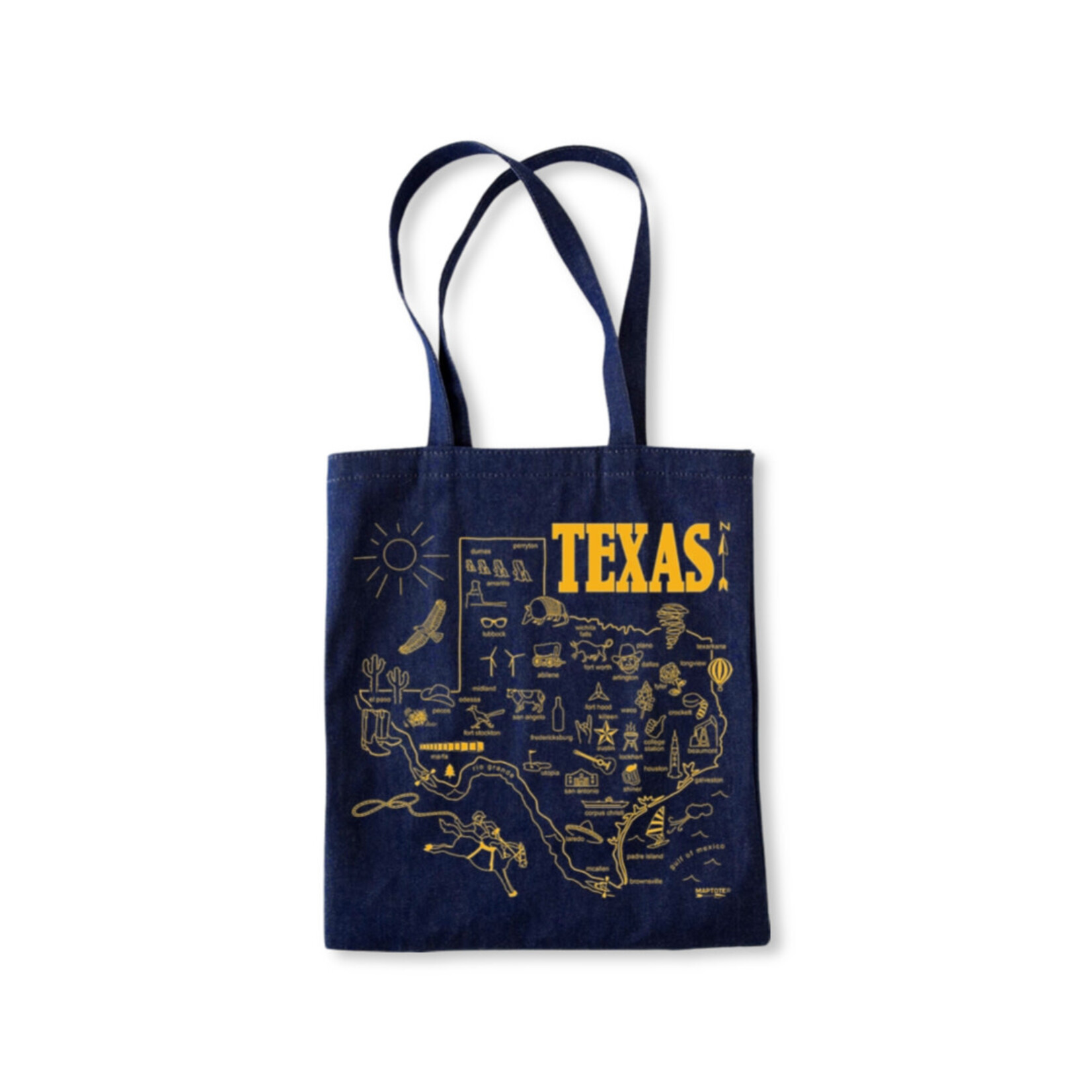 MAPTOTE TEXAS DENIM TOTE