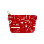 MAPTOTE TEXAS ZIPPED POUCH RED
