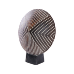 SWAHILI IMPORTS ABSTRACT SHIELD SCULPTURE WITH ARROW PATTERN