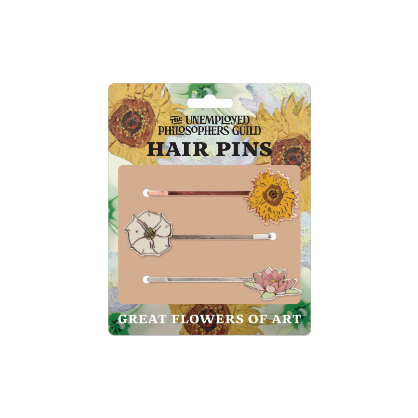 UNEMPLOYED PHILOSOPHERS GUILD GREAT FLOWERS OF ART HAIR PINS