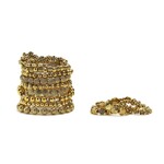 TWOS COMPANY GOLD BEAD STRETCH BRACELET