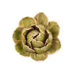 CORAL 7 PEONY CERAMIC FLOWERS GREEN