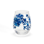 TWOS COMPANY CHINOSERIE HAND PAINTED STEMLESS WINE GLASS