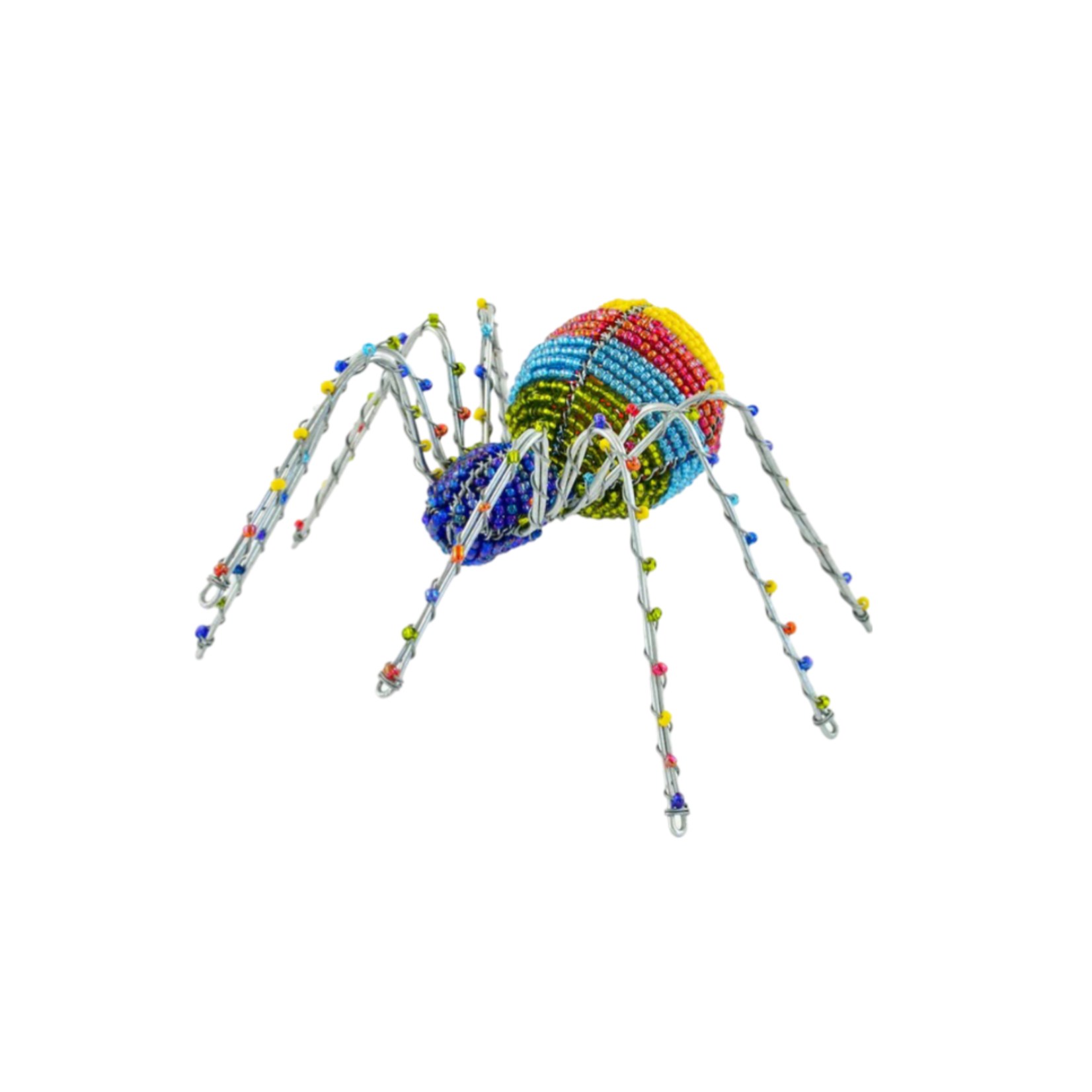SWAHILI IMPORTS RAINBOW BEADED SPIDER SCULPTURE