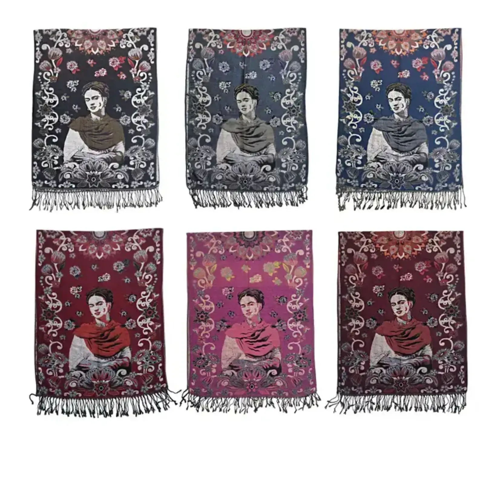 TAPA FASHION METALLIC PASHMINA FRIDA KAHLO