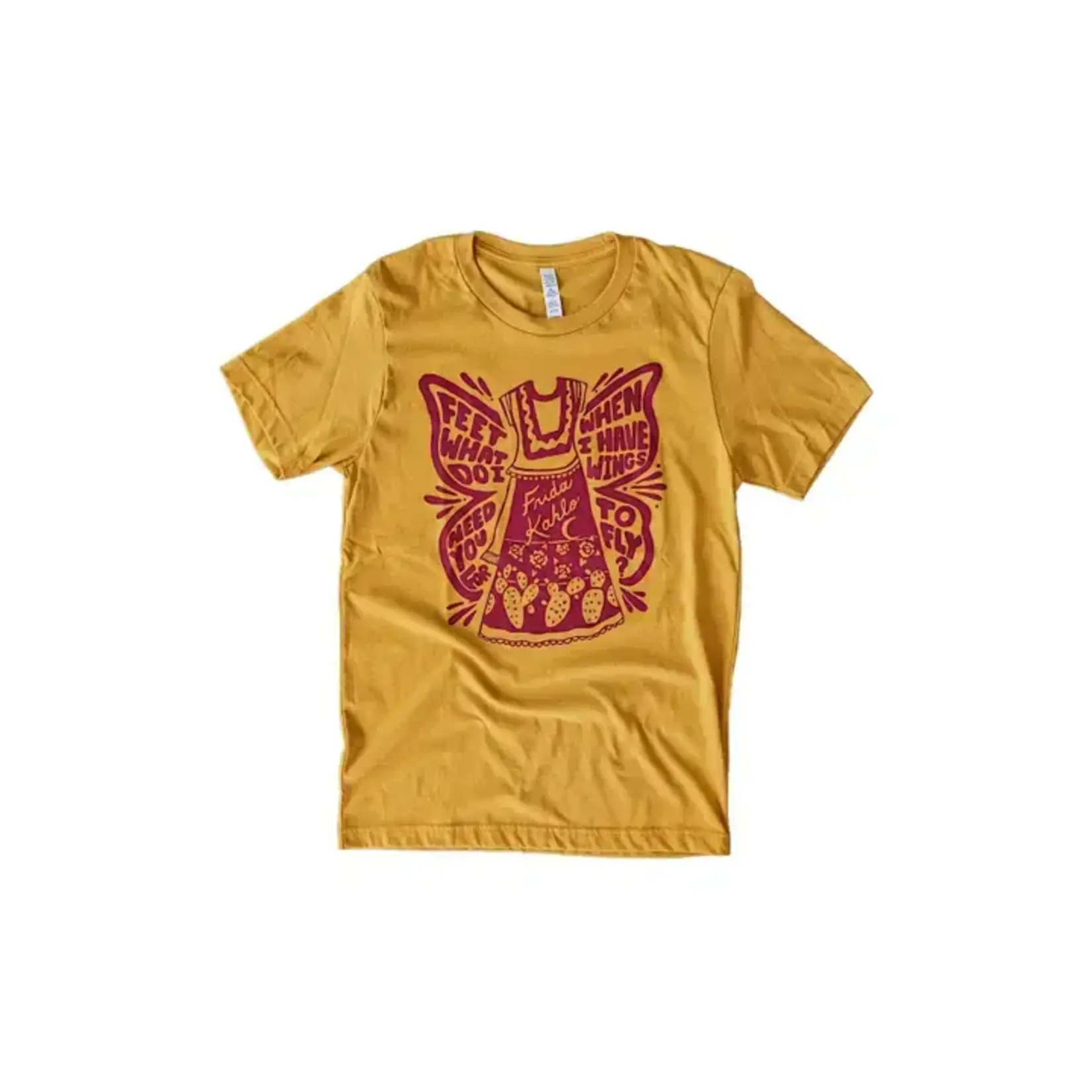 UNISEX MUSTARD BUTTERFLY TEE LG