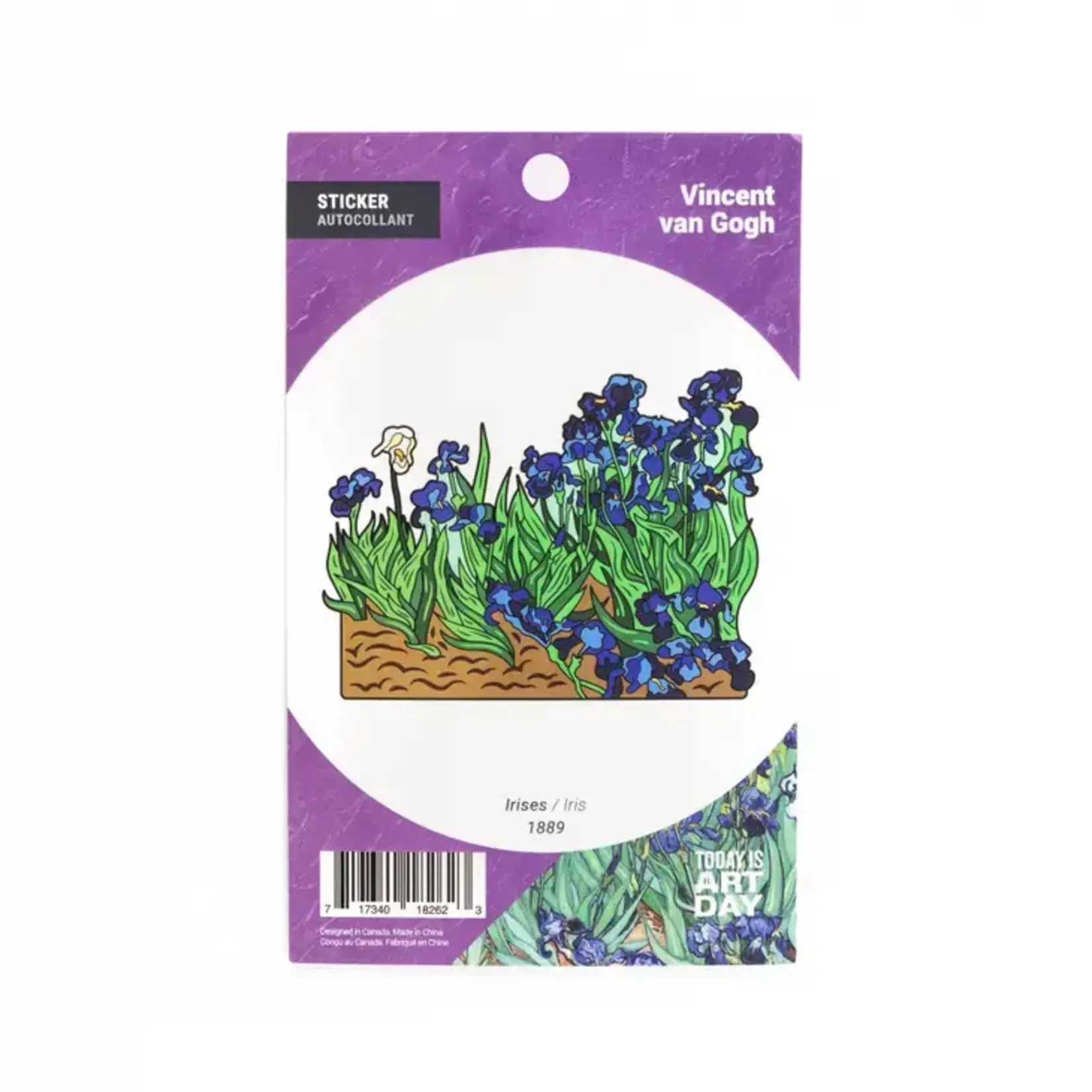 FAIRE (TODAY IS ART DAY) STICKER  IRISES  VINCENT VAN GOGH