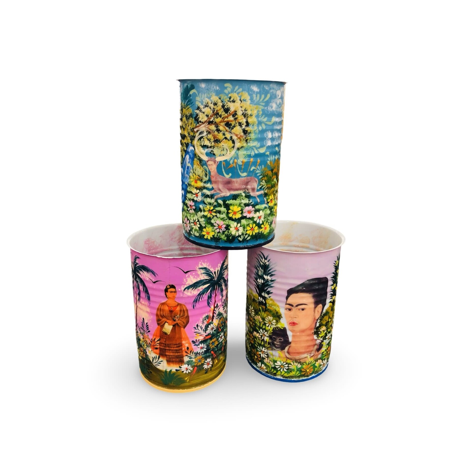 TESOROS TRADING COMPANY HAND PAINTED FRIDA CAN