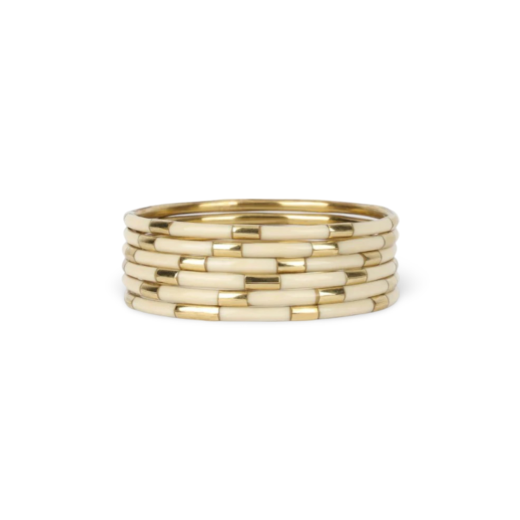 BUDHA GIRL VEDA BANGLES SET OF 6 IVORY