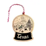 MAPTOTE TEXAS WOOD ORNAMENT