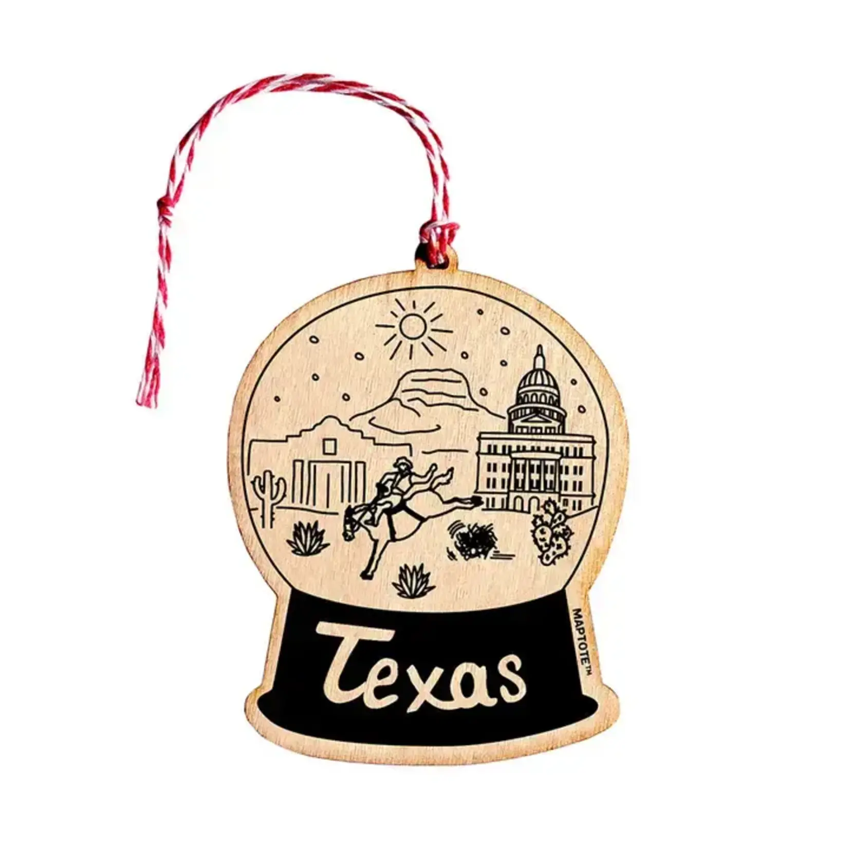 MAPTOTE TEXAS WOOD ORNAMENT