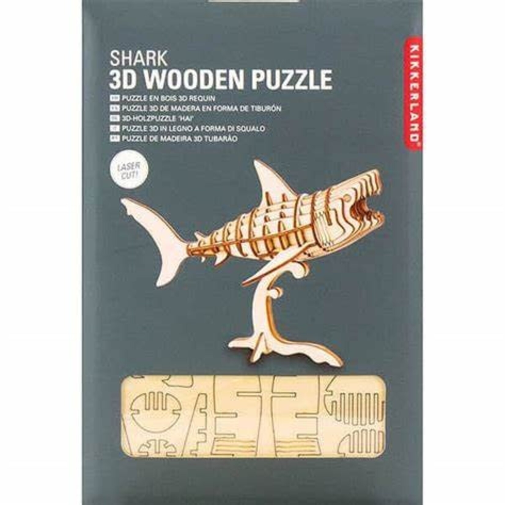 KIKKERLAND DESIGN 3D SHARK  WOODEN PUZZLE