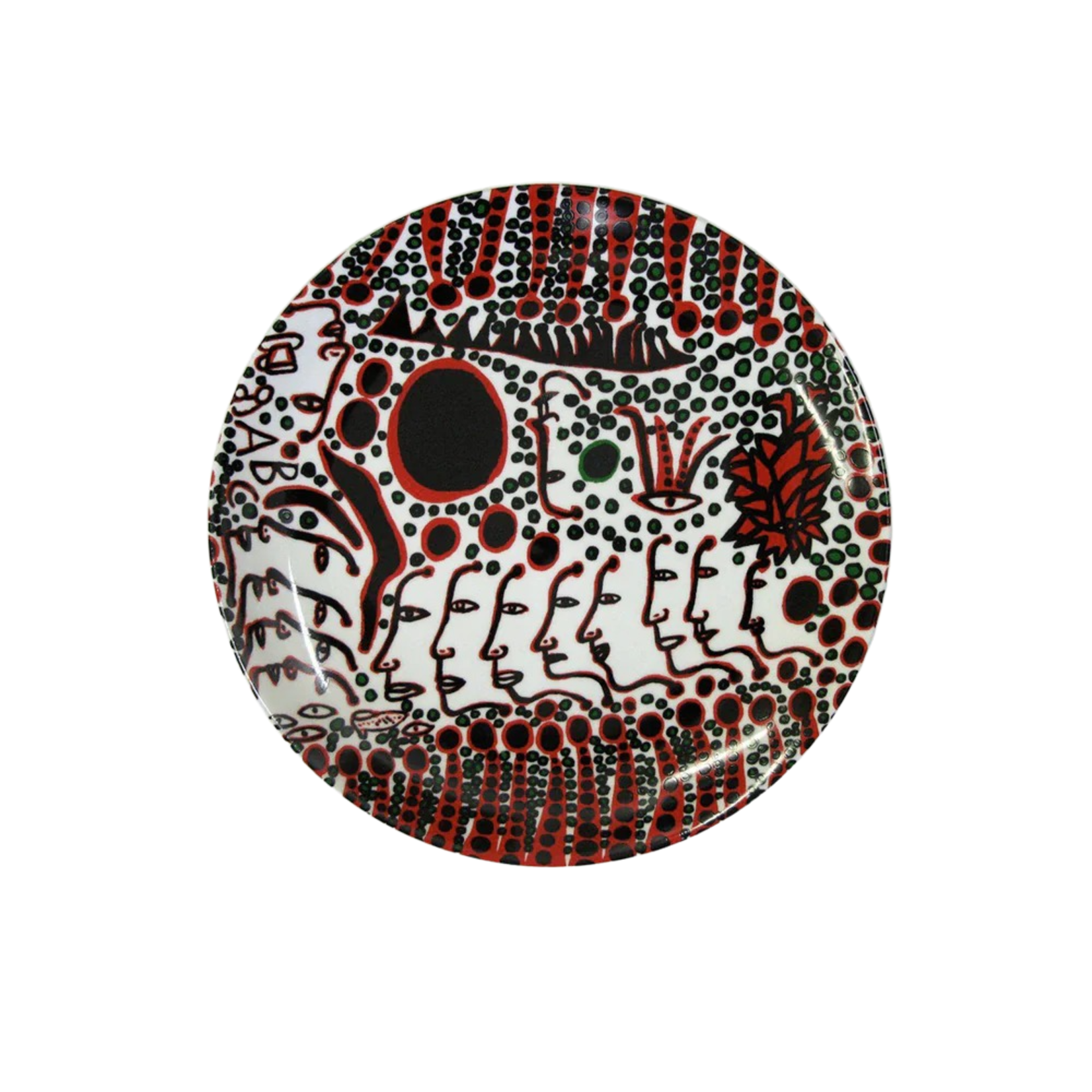 WOMEN WAIT FOR LOVE BUT MEN ALWAYS WALK AWAY CERAMIC PLATE X YAYOI KUSAMA