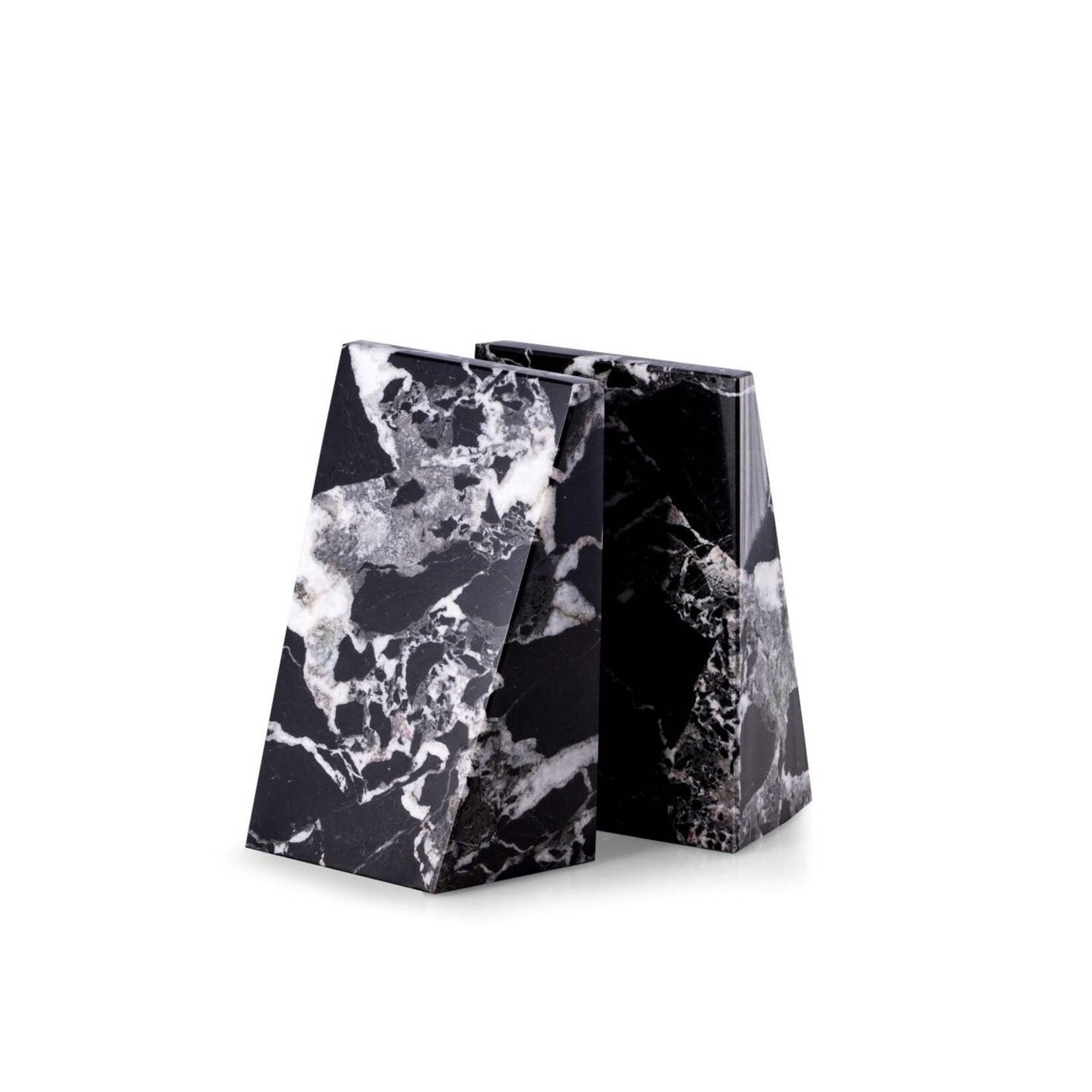 BEY BERK INTERNATIONAL BLACK MARBLE WEDGE BOOKEND