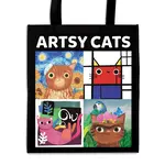 ARTSY CATS REUSABLE SHOPPING BAG