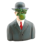 POCKET ART SON OF MAN WITH GREEN APPLE AND BOWLER HATBY MAGRITTE MINIATURE STATUE