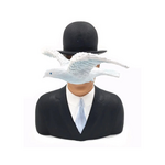 MUSEUM WHOLESALE INC MAN IN BOWLER HAT WITH DOVE L'HOMME AU CHAPEAU MELON STATUE