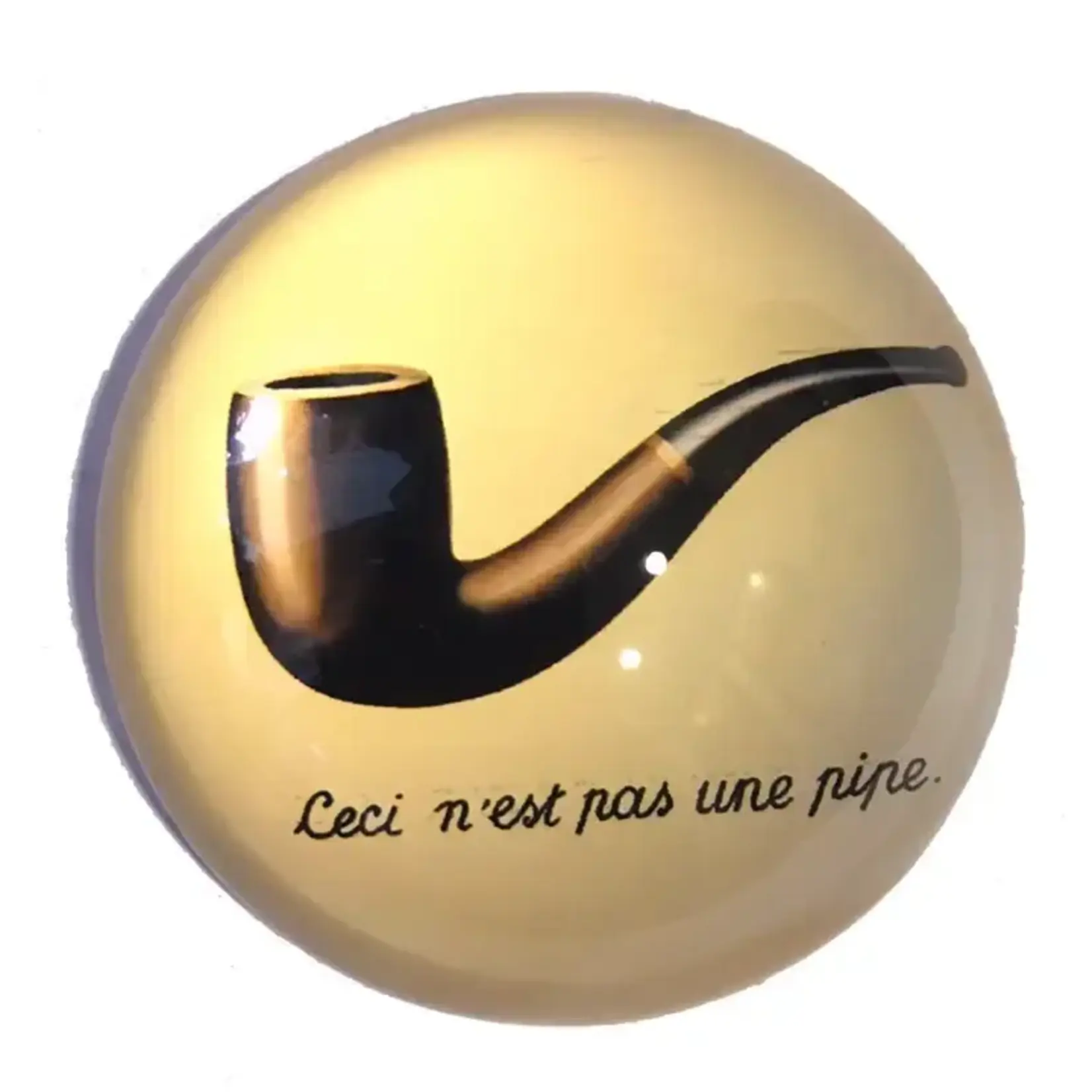 MUSEUM WHOLESALE INC CECI N'EST PAS UNE PIPE ART GLASS PAPERWEIGHT BY MAGRITTE