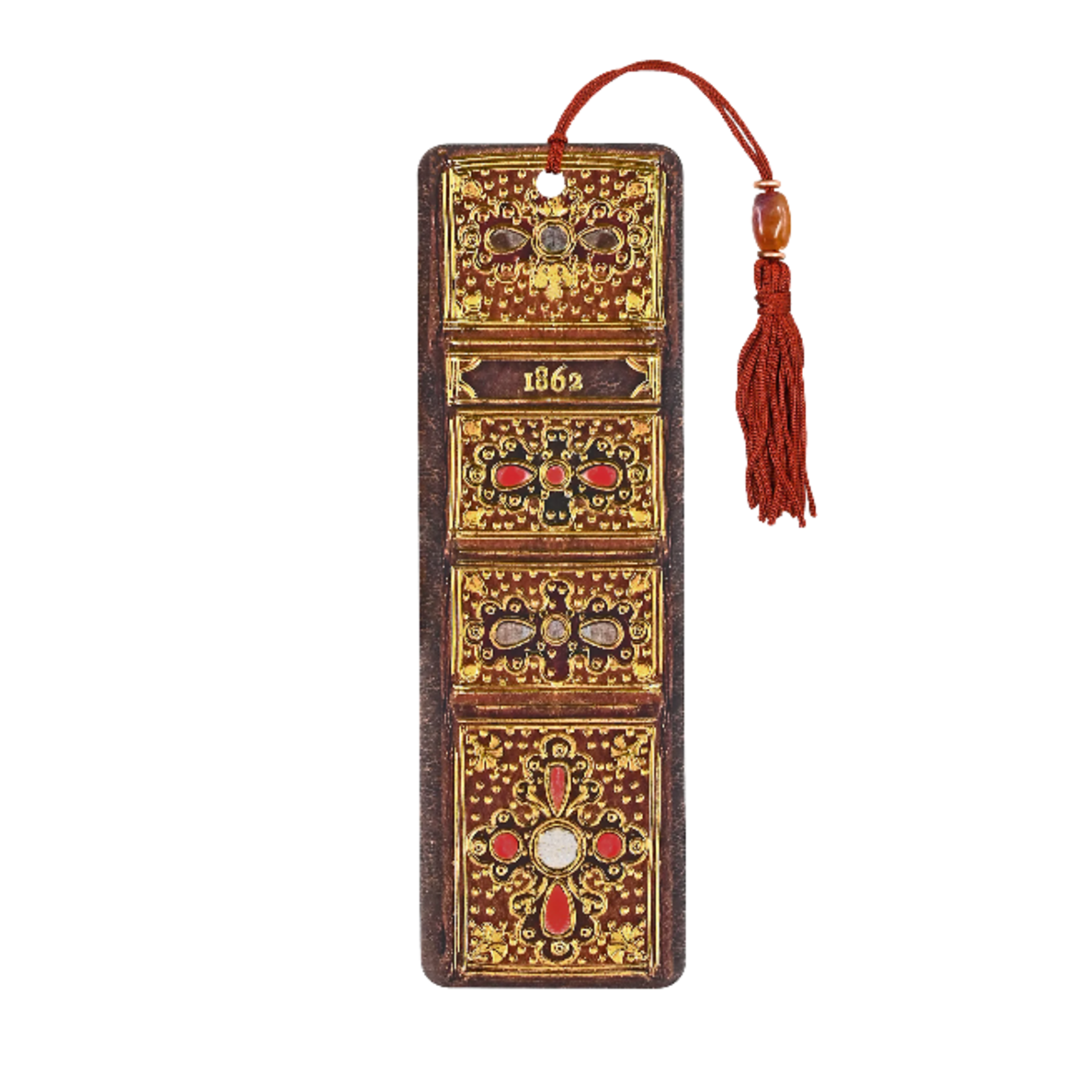 ANTIQUE BOOK SPINE BEADED BOOKMARK