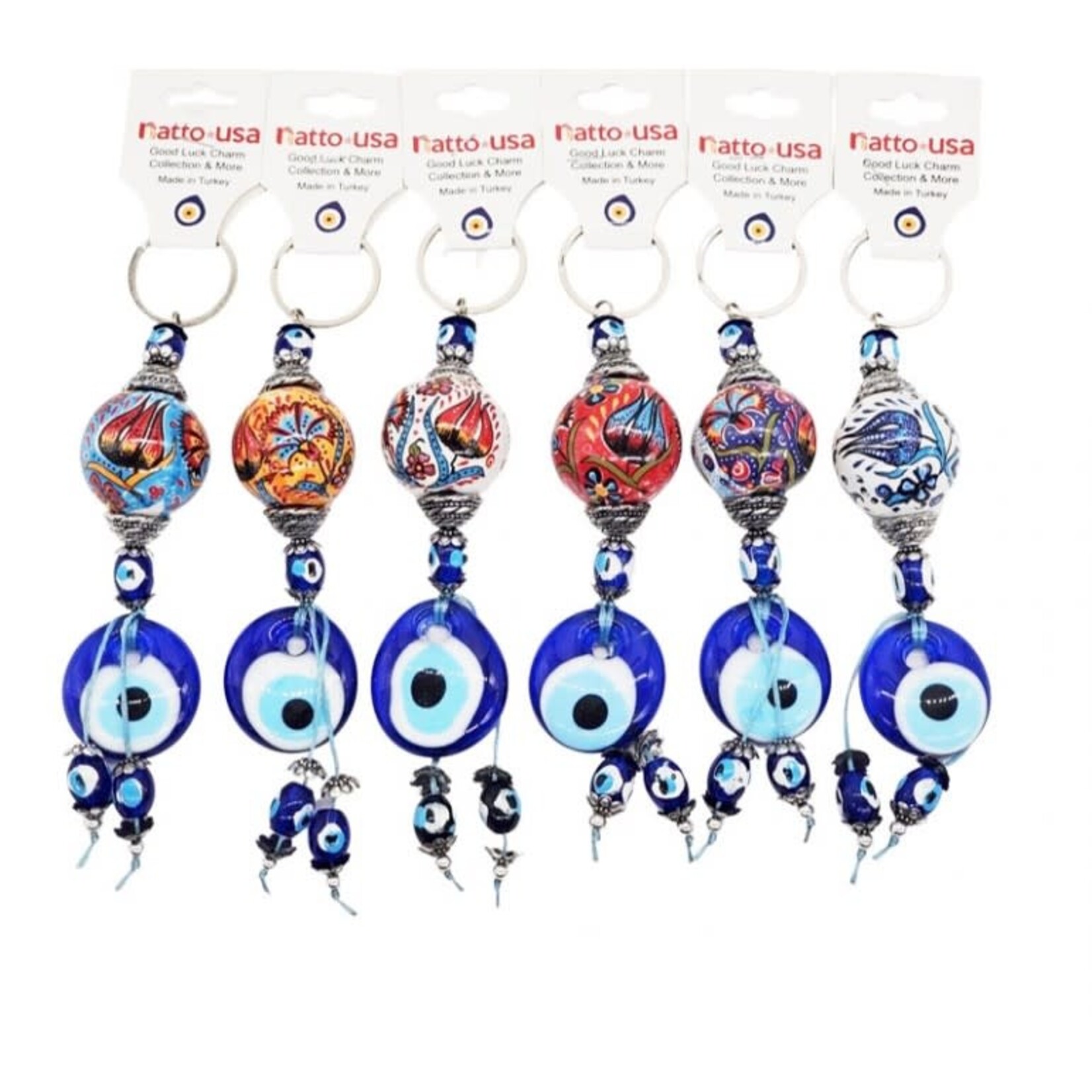LUCKY EYE CERAMIC KEYCHAIN