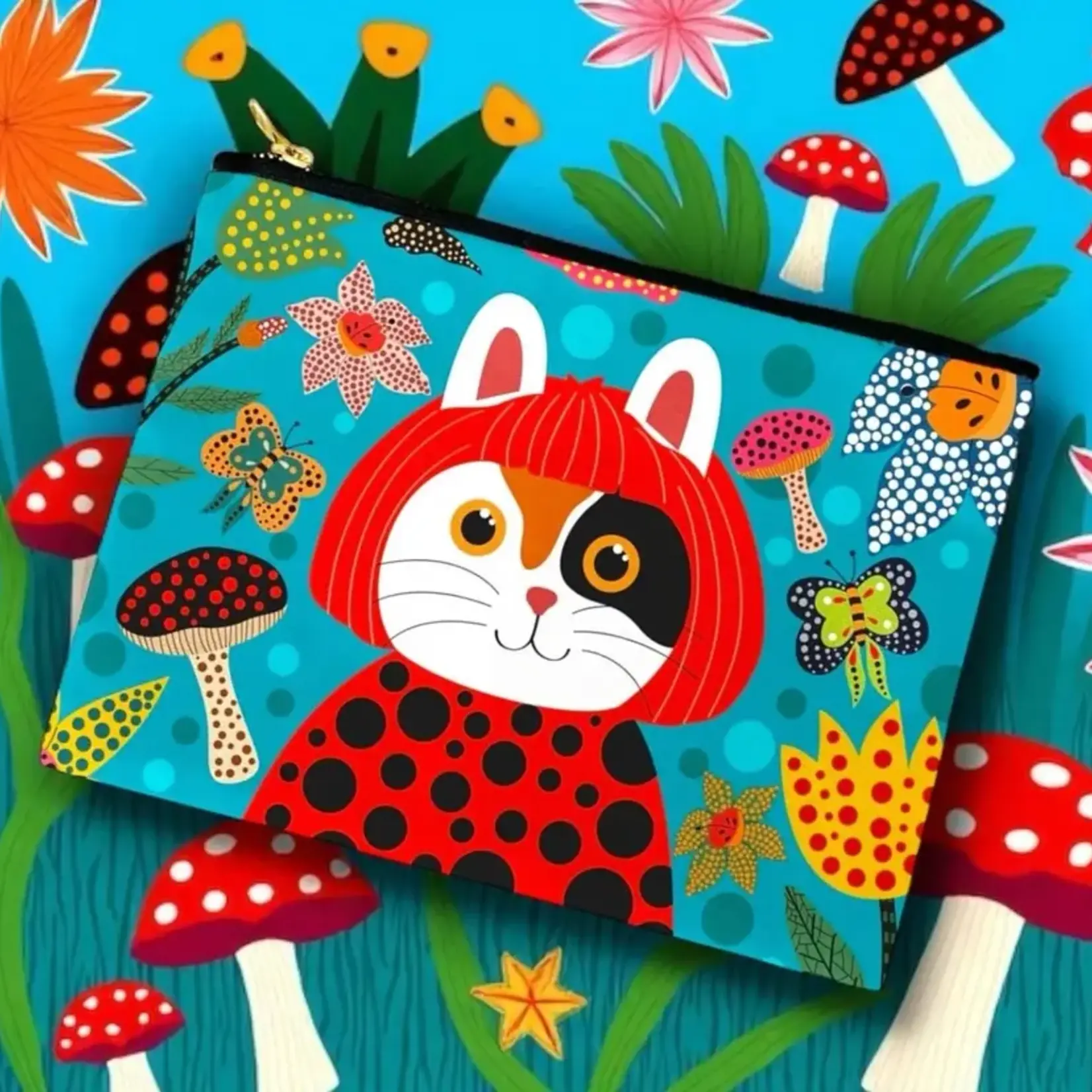 NAKED DECOR YAYOI KUSAMA KUSAMEOW CAT AMENITY BAG 