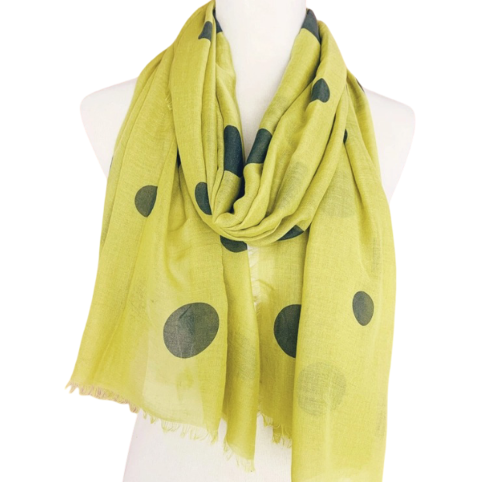 POLKA DOT SCARF OLIVE