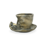 FAIRE (KIZIMA) SCULPTED FACE EPOXY CUP AND SAUCER SET