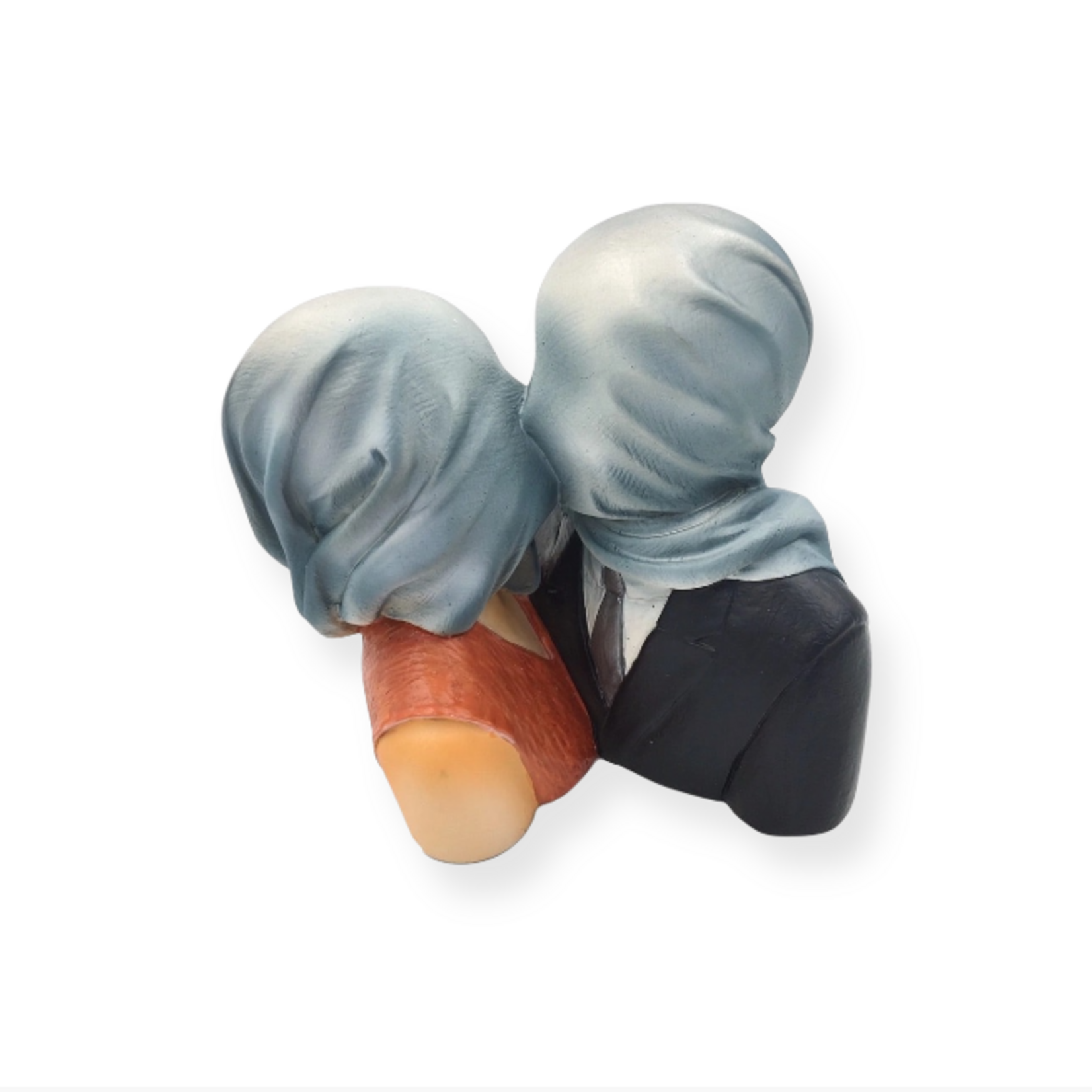 POCKET ART MAGRITTE LOVERS WITH COVERED HEADS LES AMANTS STATUE