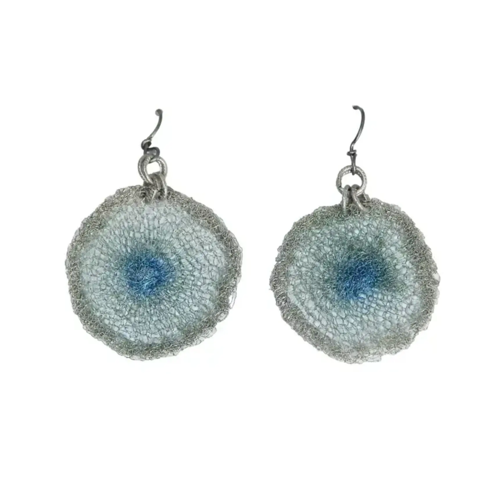 SARAH CAVERN METALWORKS SINGLE SPIDERWEB CIRCLE EARRING