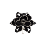 KATE CUSACK BLK & SILVER FLOWER PIN
