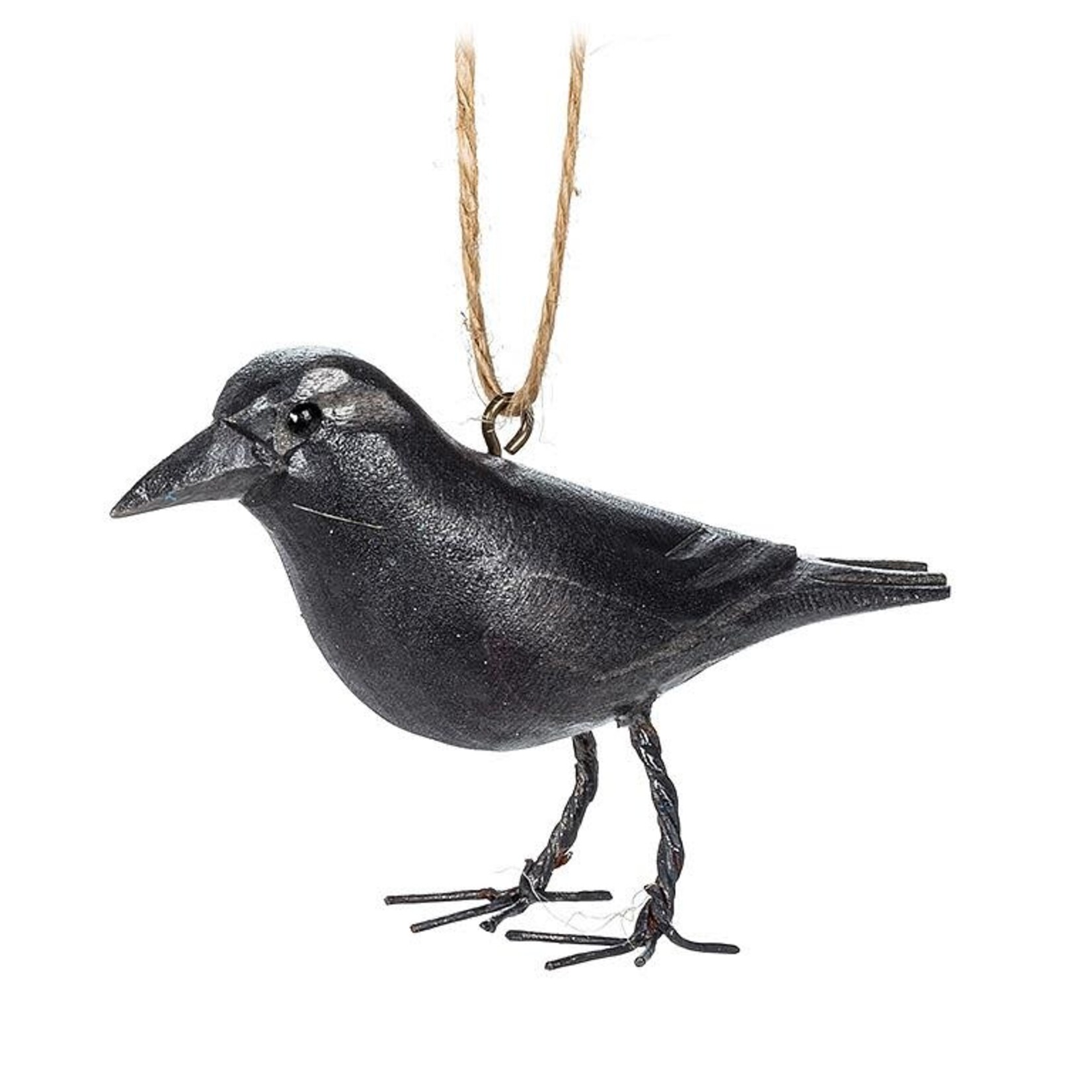 ABBOTT CROW CARVED ORNAMENT